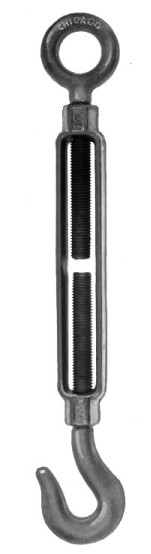 5/8" X 12" TURNBUCKLE HOOK &amp; EYE GALV.